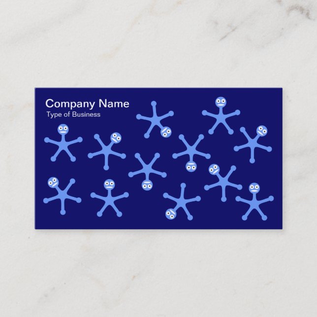 Carte De Visite Tumblers - Bleu bébé sur Dp Navy (Devant)