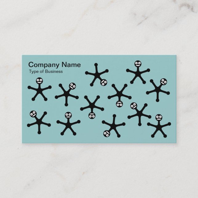 Carte De Visite Tumblers - Noir sur Lt Bleu Vert (Devant)