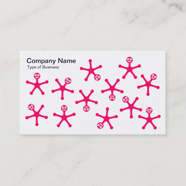 Carte De Visite Tumblers - Rouge néon sur blanc (Devant)