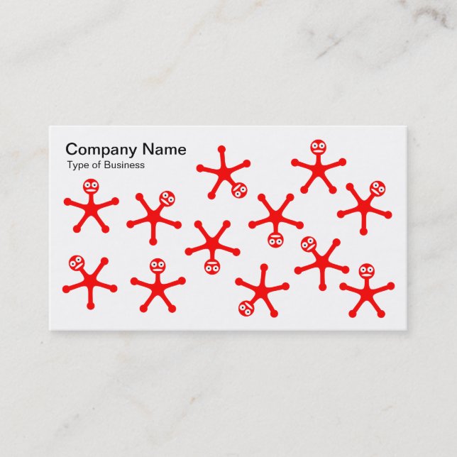 Carte De Visite Tumblers - Rouge sur blanc (Devant)