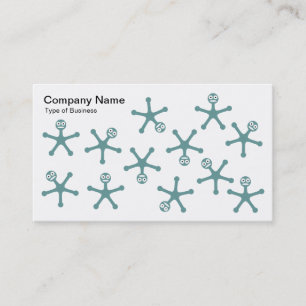 Carte De Visite Tumblers - Vert océan sur blanc