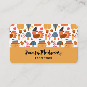 Carte De Visite Turquie et Scarecrow Thanksgiving Motif