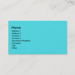 Carte De Visite Turquoise
