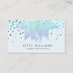 Carte De Visite Turquoise Beach Lotus Fleur Yoga Instructeur Confe