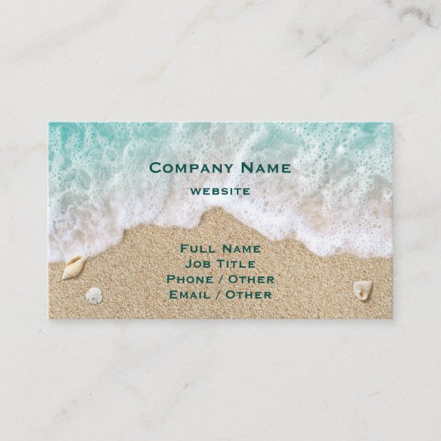Carte de visite Turquoise Beach Waves & Sand (Devant)