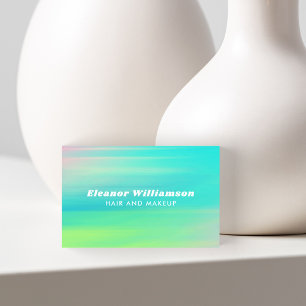 Carte De Visite Turquoise Bleu Abstrait Aquarelle Créative Cheveux