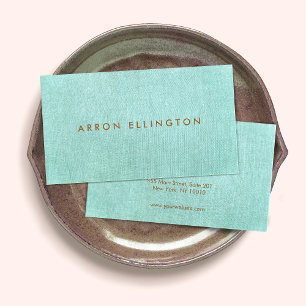 Carte De Visite Turquoise bleu minimaliste