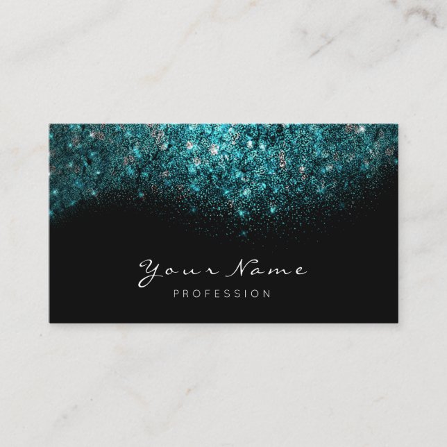 Carte De Visite Turquoise Confetti Maquillage Artiste Lashes Exten (Devant)