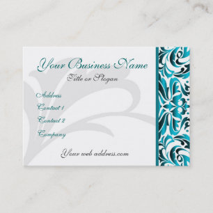 Carte de visite turquoise élégant de rouleau de