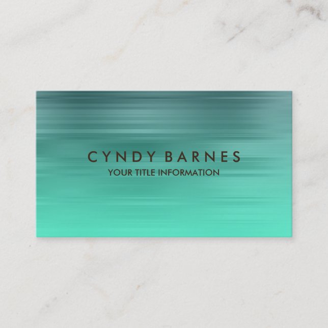 Carte de visite turquoise et Aqua Stripe (Devant)