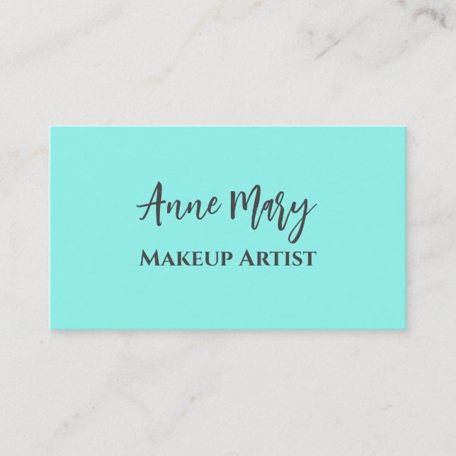 Carte De Visite Turquoise Gray Pastel Maquillage couleur Artiste S (Devant)