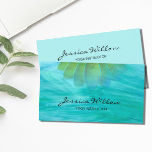Carte De Visite Turquoise Lotus Yoga Instructor Business Card
