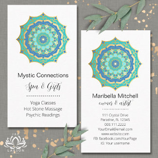 Carte De Visite Turquoise Mandala Energy Healer Yoga Reiki Spa