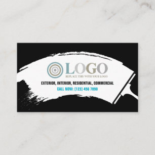 Carte De Visite Turquoise Noir Votre Logo Nettoyage de fenêtre