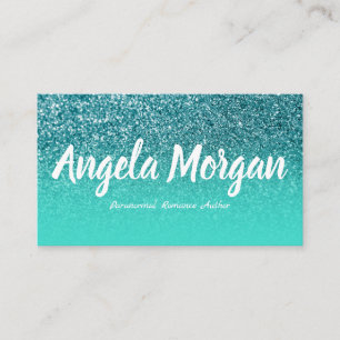 Carte De Visite Turquoise Ombre Parties scintillant Turquoise Aute