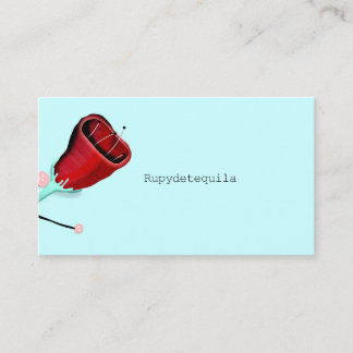 Carte De Visite Turquoise Retro rose