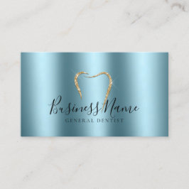 Carte De Visite Turquoise Sparkly Gold Dentiste de dents personnal