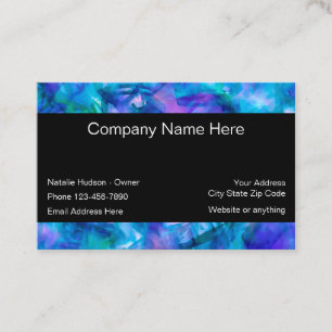Carte De Visite Turquoise Turquoise Et Violet Abstrait