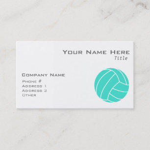 Carte De Visite Turquoise ; Volleyball Vert Bleu