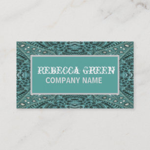 Carte De Visite turquoise western country cuir mode cowgirl