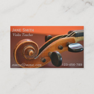 Carte De Visite Tuteur de musique d'instrument de ficelle de