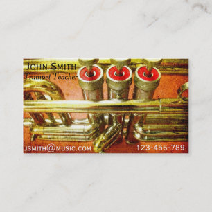 Carte De Visite Tuteur de musique d'instrument en laiton de