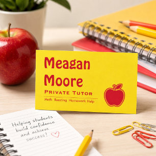 Carte De Visite Tuteur privé Bright Apple 