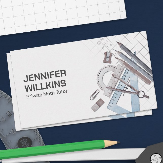 Carte De Visite Tuteur privé en mathématiques - Enseignant en math (Créateur téléchargé)