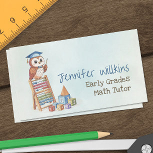 Carte De Visite Tuteur privé en mathématiques - Premières notes, é