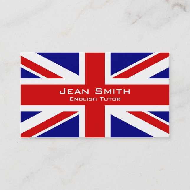 Carte De Visite Tuteur/professeur d'Anglais anglais avec le (Devant)
