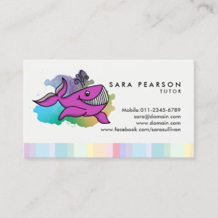 Carte De Visite Tuteur Tuteur Tuteur Tuteur Cartoon Whale