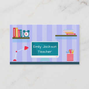 Carte De Visite Tutorat enseignant Blue Trendy