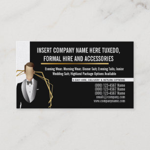 Carte De Visite Tuxedo, homme moderne, location de costume noir