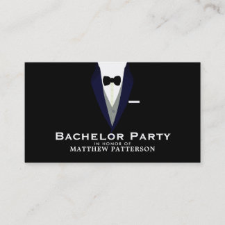 Carte De Visite Tuxedo noir, élégant et moderne Bachelor Party Tic
