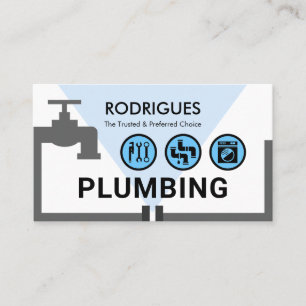 Carte De Visite Tuyauterie de Robinet Fuite Travaux de Plomberie