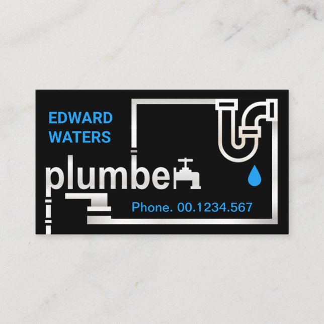 Carte De Visite Tuyaux de plomberie créatifs Signal de plomberie a (Devant)