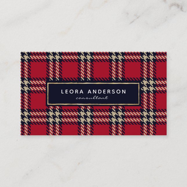 Carte De Visite Tweet de Red Buffalo Plaid (Devant)