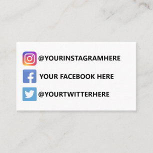 Carte De Visite Twitter Instagram Facebook
