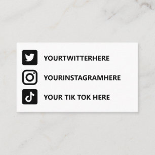 Carte De Visite Twitter Instagram Tik Tok
