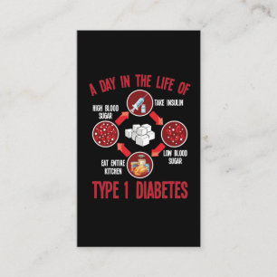 Carte De Visite Type 1 Soutien au diabète T1D Sensibilisation au 