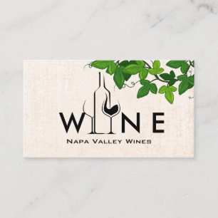 Carte De Visite Type de logo de vin créatif   Vin Feuille