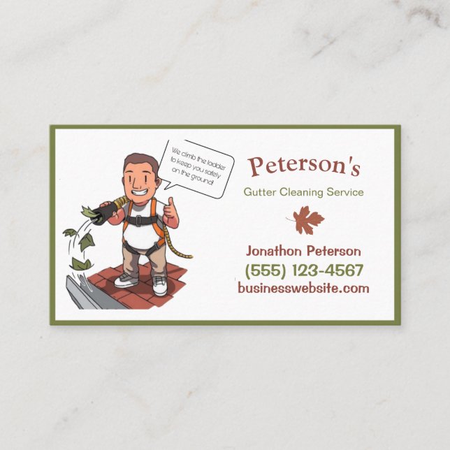 Carte De Visite Type de service de nettoyage de gouttes de dessin (Devant)