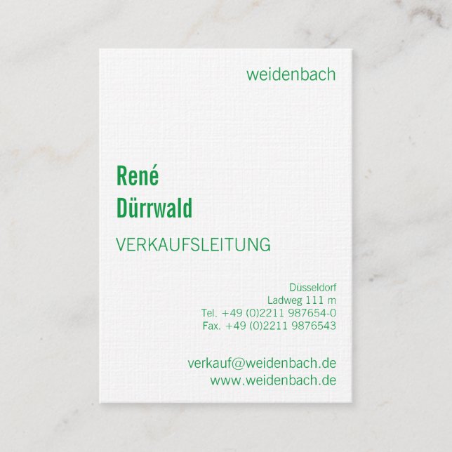 Carte De Visite Typografische Visitenkarten (Devant)