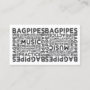 Carte De Visite Typographie de cornemuses