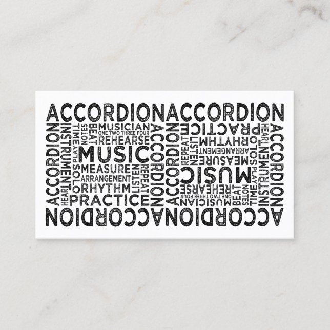 Carte De Visite Typographie de l'accordion (Devant)