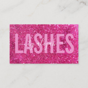 Carte De Visite Typographie de l'artiste Lash Parties scintillant 