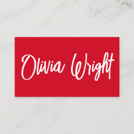Carte De Visite Typographie de script de signature rouge en gras