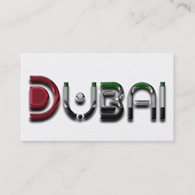 Carte De Visite Typographie du drapeau de Dubaï City (Devant)