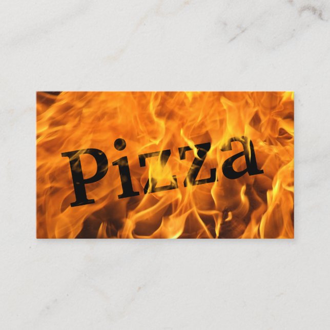 Carte De Visite Typographie du feu de pizza (Devant)