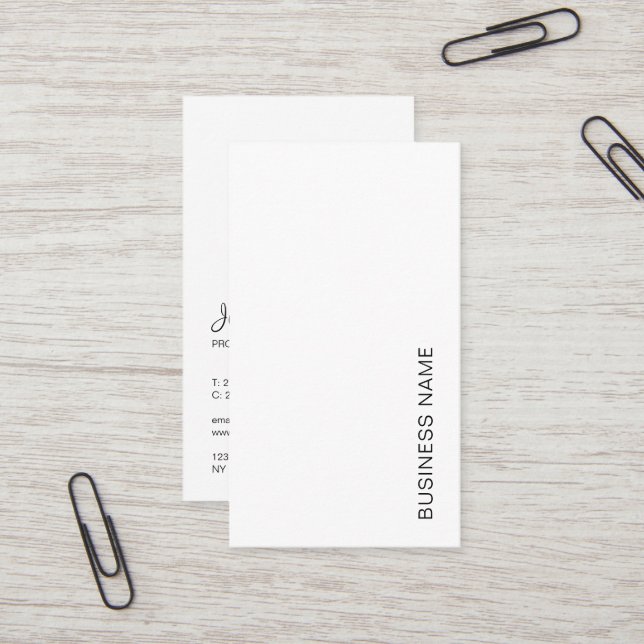 Carte De Visite Typographie du logo de votre entreprise Moderne Ve (Devant/Arrière en situation)